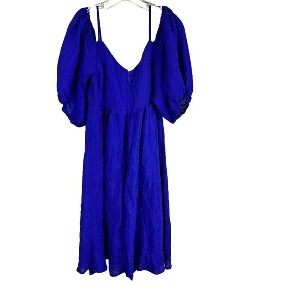 Anthropologie Moulinette Souers Blue Carina Boho Off Shoulder Mini Dress Small - Picture 7 of 15